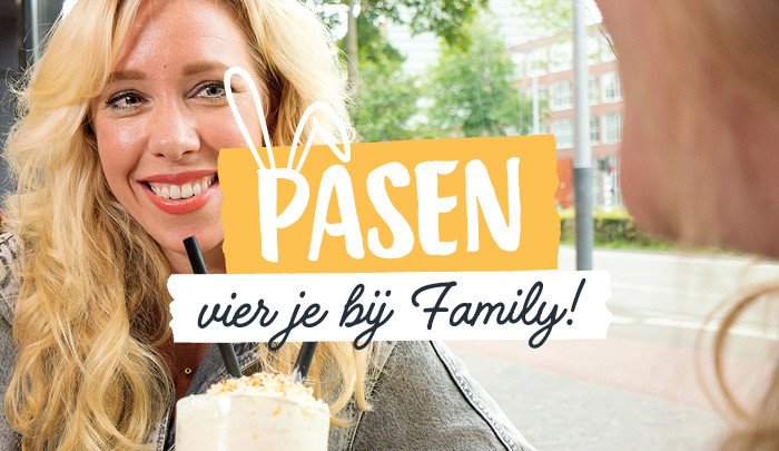 Paas Sundae Special met banaantopping en schuimstaafjes bij Family